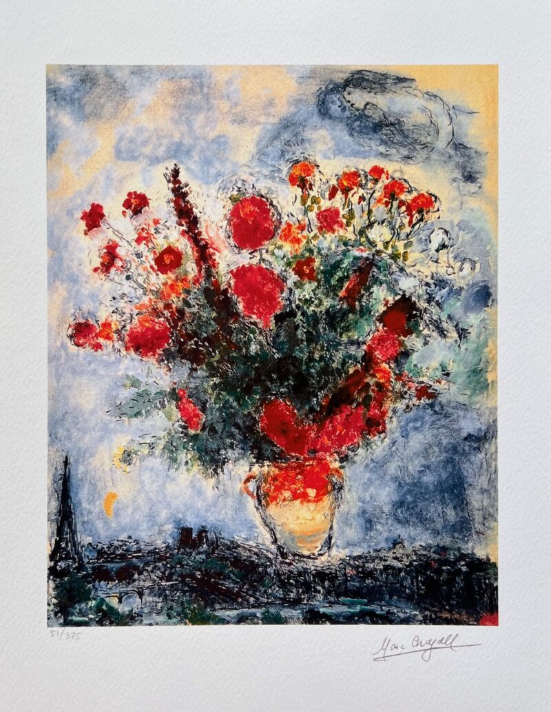 Marc Chagall BOUQUET OVER PARIS Limited Edition Giclee 17 x 12