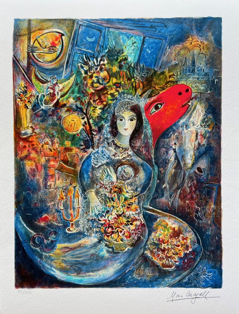 Marc Chagall BELLA Limited Edition Facsimile Signed Giclee 17" x 13"