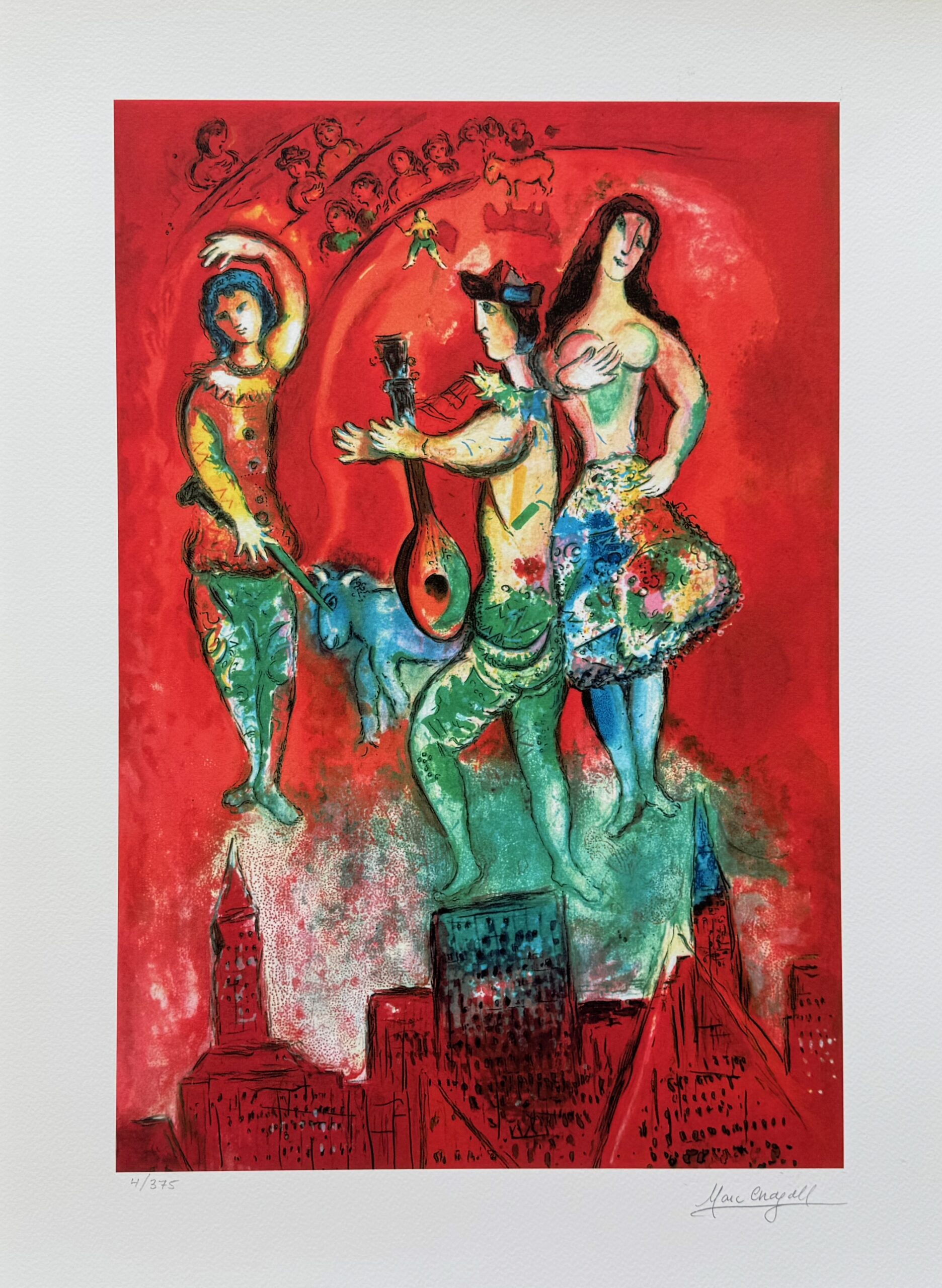 Marc Chagall CARMEN Limited Edition Facsimile Signed Giclee Art 24" x 17"