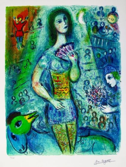 Marc Chagall CIRCUS FAN DANCER Limited Edition Facsimile Signed Giclee