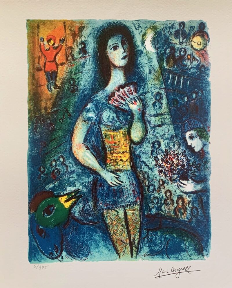 Marc Chagall CIRCUS FAN DANCER Limited Edition Facsimile Signed X-Small Giclee