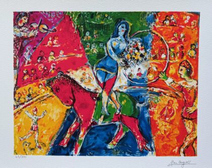 Marc Chagall CIRCUS HORSE & RIDER Limited Edition Facsimile Signed Giclee 12" x 16"