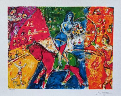 Marc Chagall CIRCUS HORSE & RIDER Limited Edition Facsimile Signed Giclee 12" x 16"