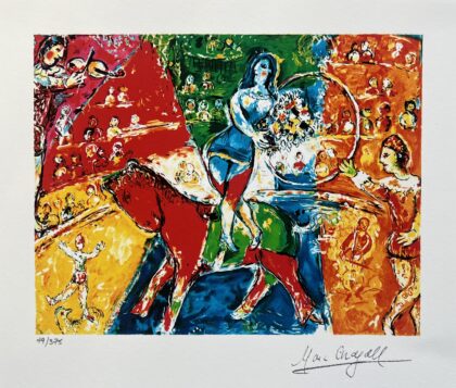 Marc Chagall CIRCUS HORSE & RIDER Limited Edition Facsimile Signed Giclee 12x11