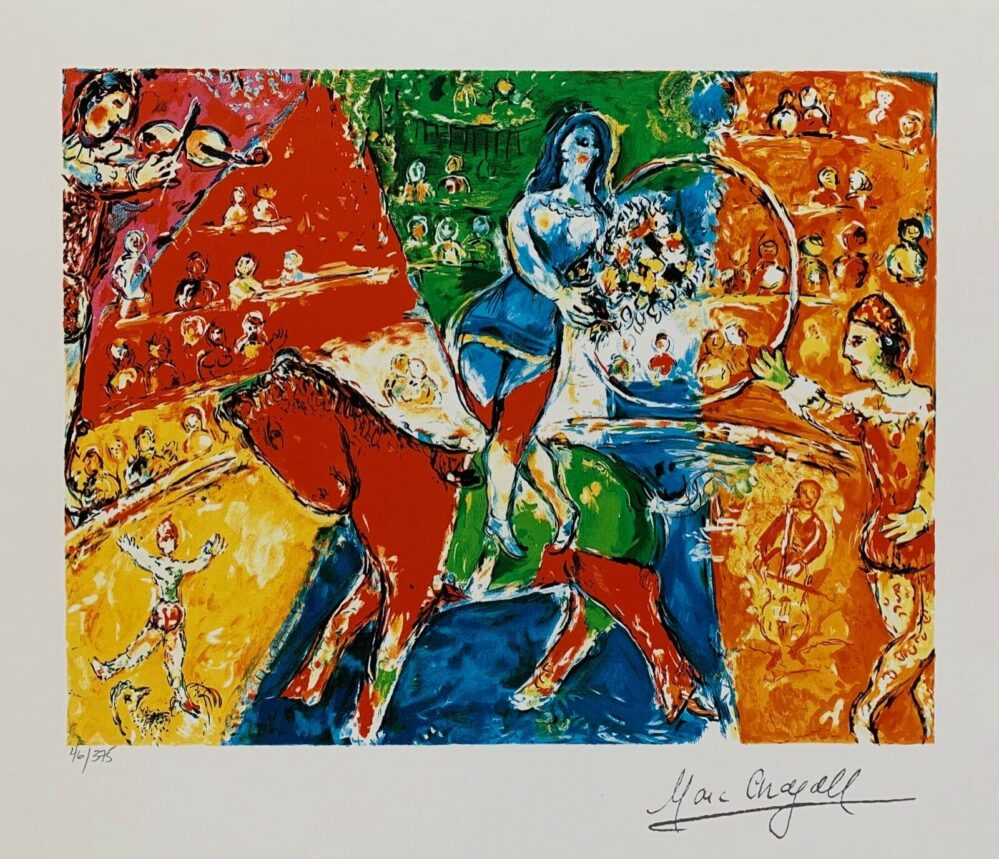 Marc Chagall CIRCUS HORSE & RIDER Limited Edition Signed Giclee 27" x 22"