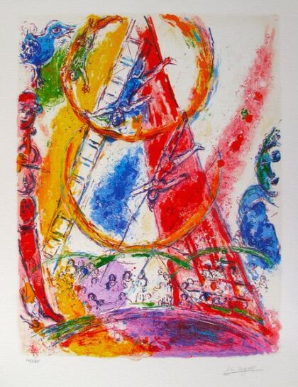 Marc Chagall CIRCUS III Limited Edition Facsimile Signed Giclee 22" x 17"