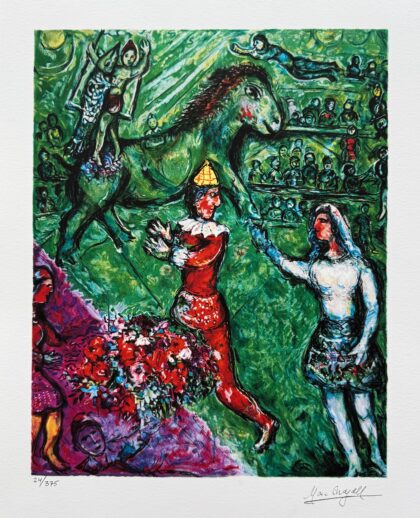 Marc Chagall CIRCUS VERDE Limited Edition Facsimile Signed Giclee Art 15 x 11