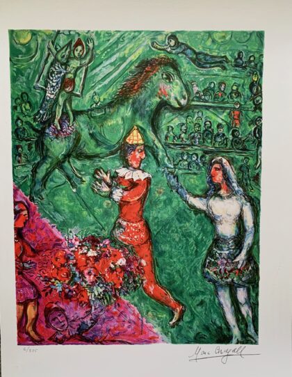 Marc Chagall CIRCUS VERDE Limited Edition Facsimile Signed Giclee 23" x 16"