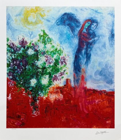 Marc Chagall COUPLE ABOVE ST PAUL Facsimile Signed Limited Edition Giclee 26x22