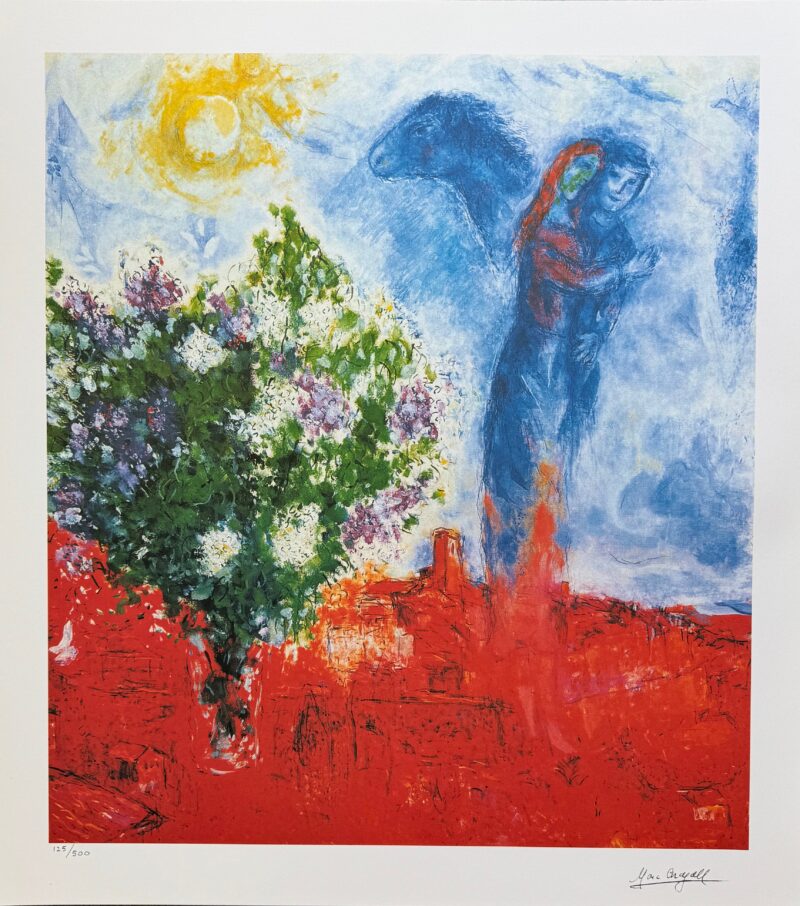 Marc Chagall COUPLE ABOVE ST PAUL Limited Edition Lithograph