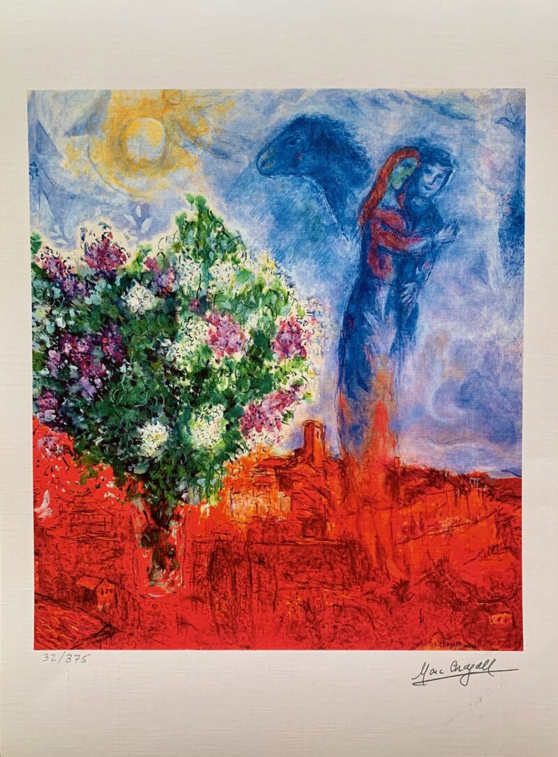 Marc Chagall COUPLE ABOVE ST PAUL Facsimile Signed Limited Edition Giclee 16" x 11"