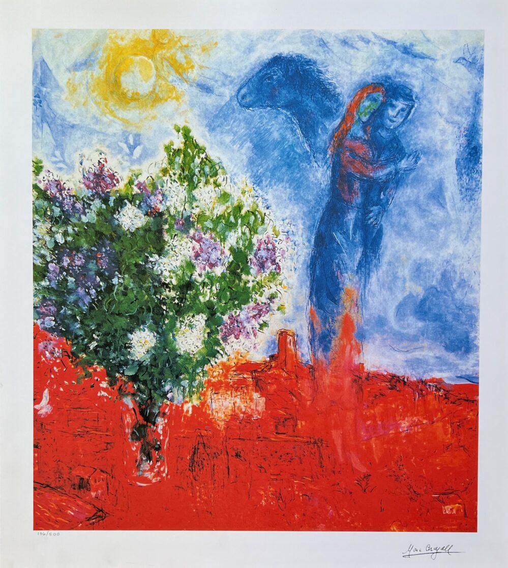 Marc Chagall COUPLE ABOVE ST. PAUL Limited Edition Lithograph