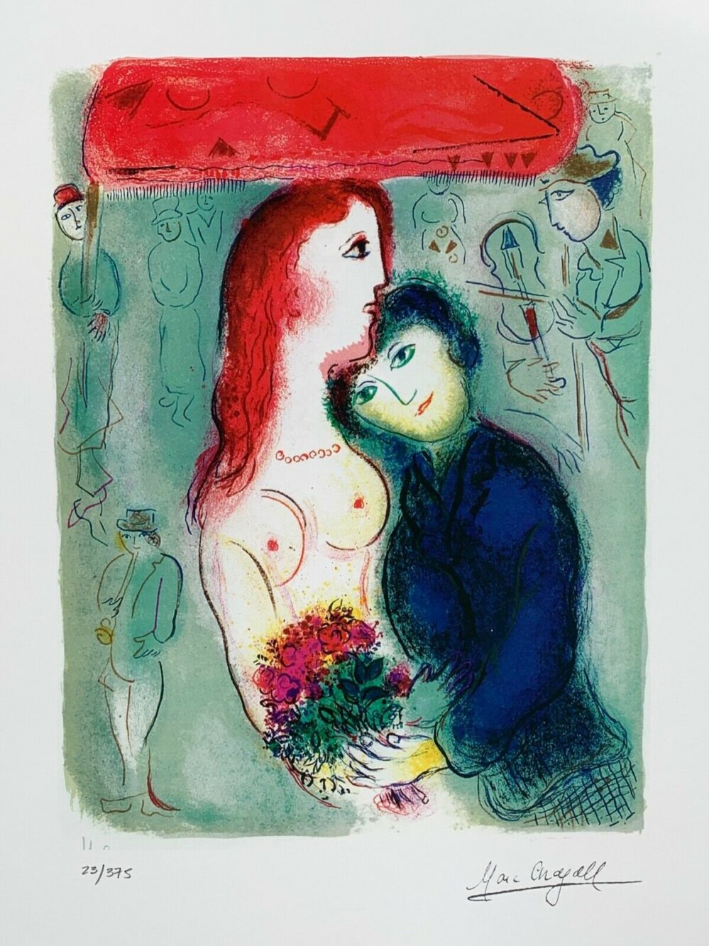 Marc Chagall CHUPA Limited Edition Signed Giclee Art 31" x 23"