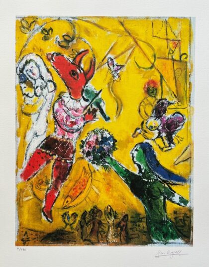 Marc Chagall DANCE & THE CIRCUS Limited Edition Signed Giclee Art 34" x 23"