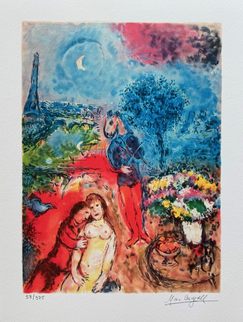 Marc Chagall EIFFEL TOWER SERENADE Limited Edition Signed Giclee Art 16 x 12