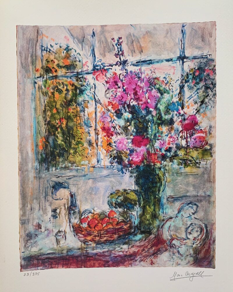 Marc Chagall FRUIT & FLOWERS Facsimile Signed Limited Edition Giclee 17" x 12"