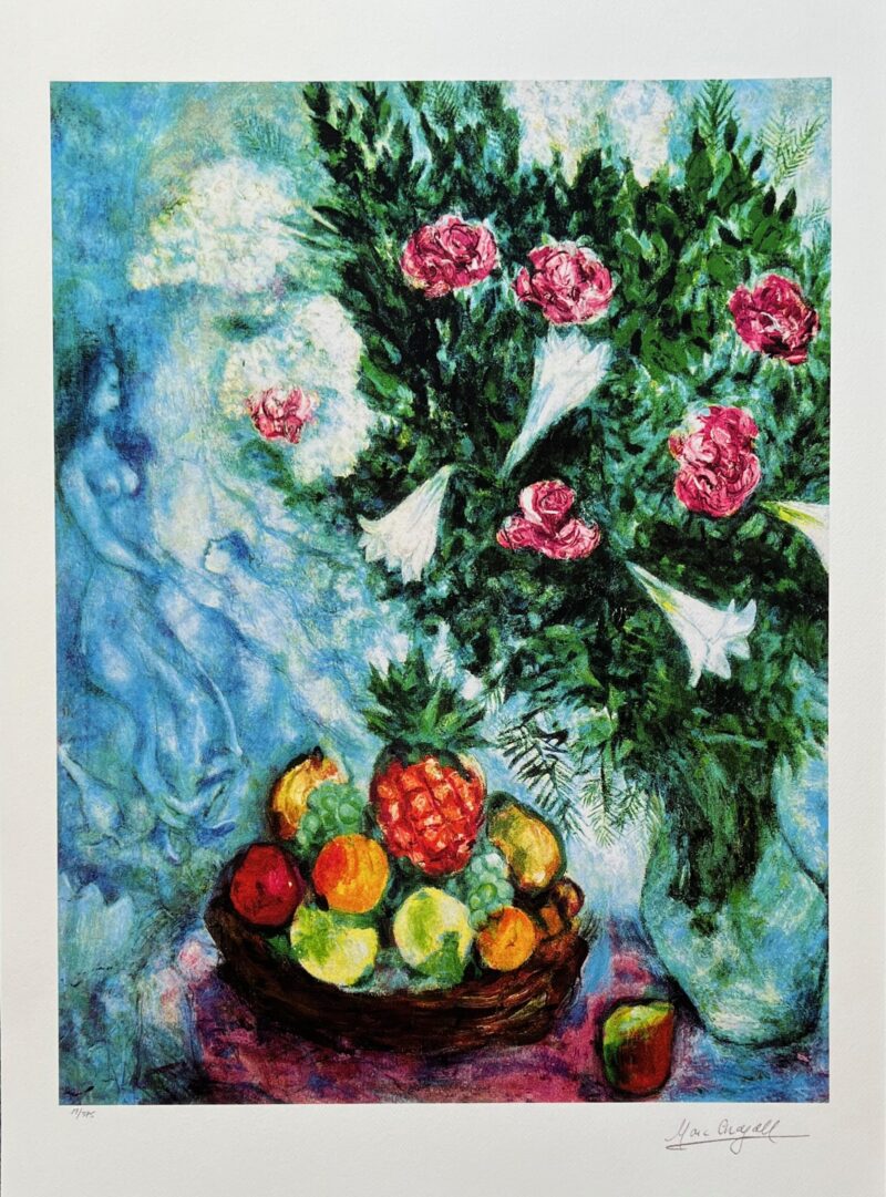 Marc Chagall FRUIT & FLOWERS Limited Edition Signed Giclee Art 34" x 23"