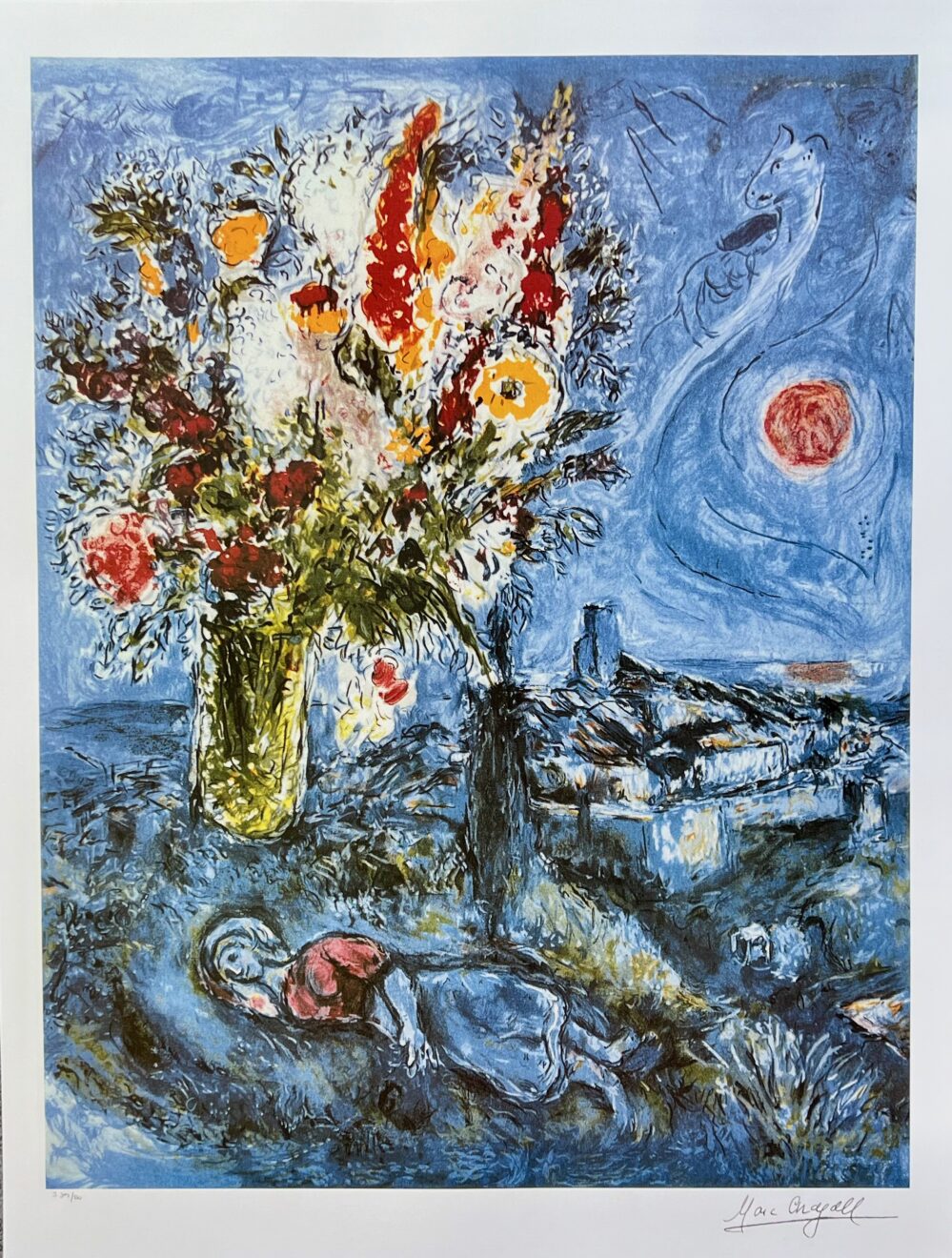 Marc Chagall LA DORMEUSE AUX FLEURS Limited Edition Lithograph