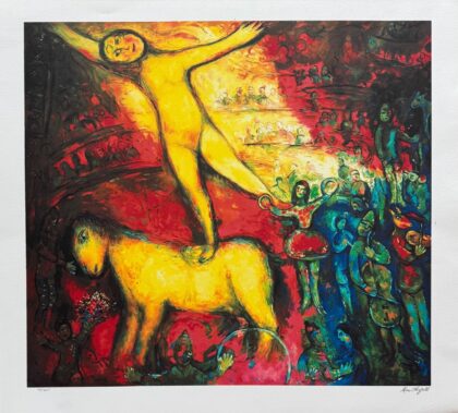Marc Chagall LE CIRQUE Facsimile Signed Limited Edition Giclee Art 23" x 25"