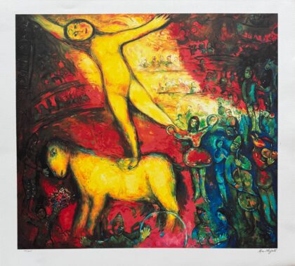 Marc Chagall LE CIRQUE Limited Edition Facsimile Signed Giclee Art 23 x 25