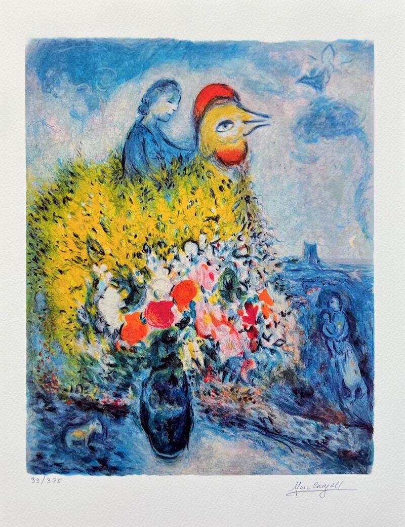 Marc Chagall LE COQ AVEC LE BOUQUET JUANE Limited Edition Small Giclee