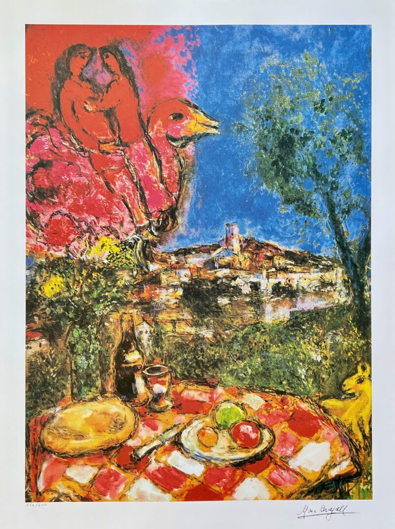 Marc Chagall LOVERS OVER CITY Limited Edition Signed Lithograph