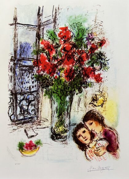 Marc Chagall Les Fleurs Rouges (Red Flowers)