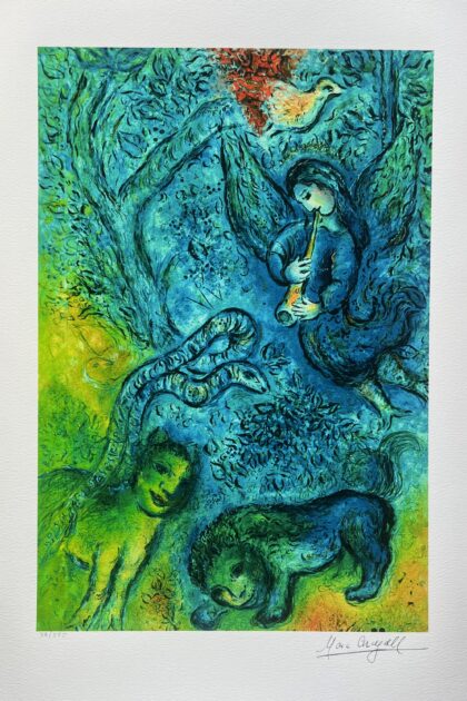 Marc Chagall MAGIC FLUTE Limited Edition Facsimile Signed Giclee 24" x 16"