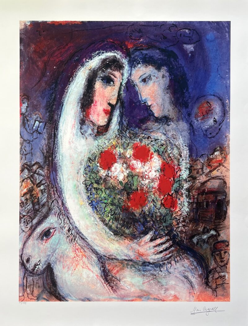 Marc Chagall MARRIAGE Limited Edition Facsimile Signed Giclee 24" x 16"