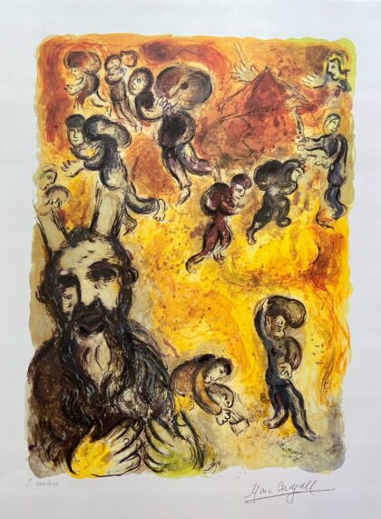 Marc Chagall MOSES SEES SUFFERING OF HIS PEOPLE Signed Limited Edition Lithograph