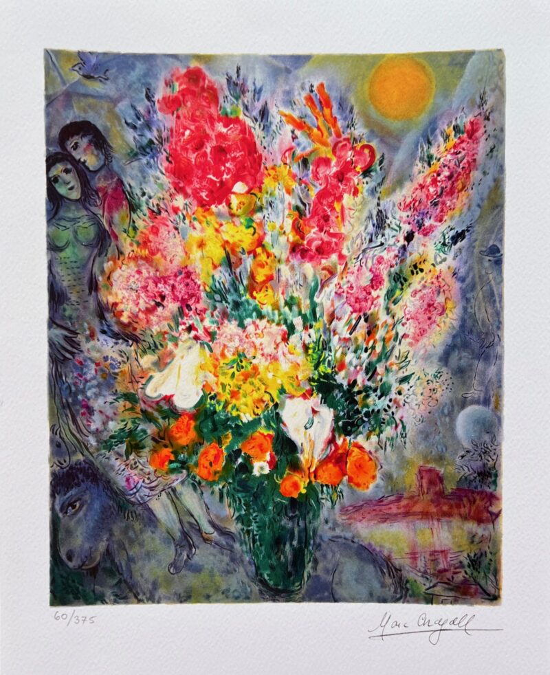 Marc Chagall FLORAL BOUQUET Facsimile Signed Limited Edition Giclee 17" x 12"