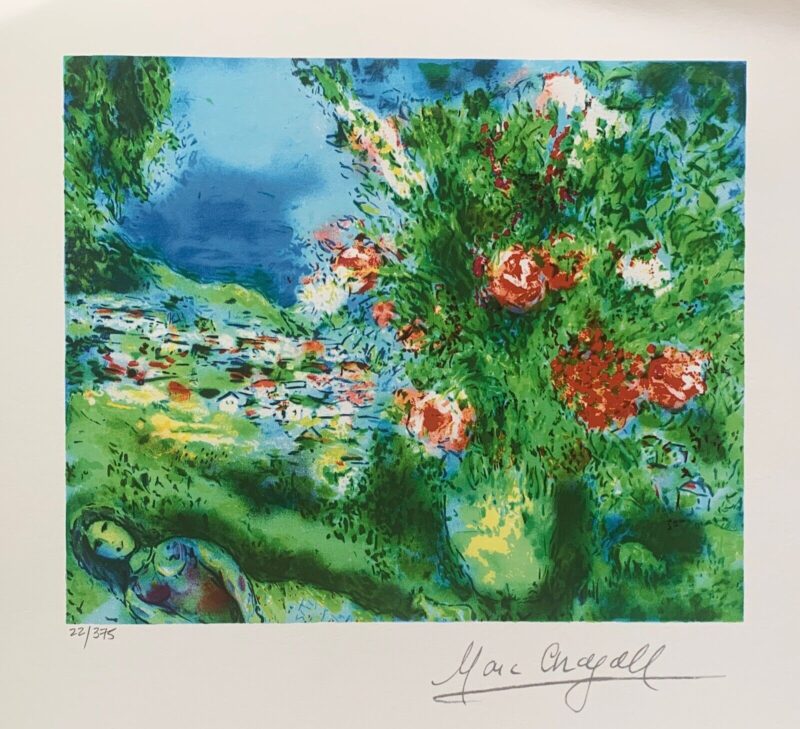 Marc Chagall PAYSAGE Limited Edition Facsimile Signed Giclee Art 26" x 22"