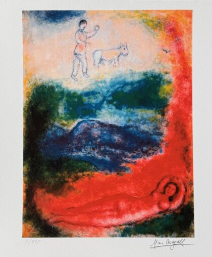 Marc Chagall REST Facsimile Signed Limited Edition Giclee 12" x 11"