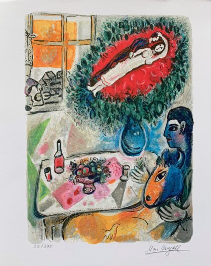 Marc Chagall REVERIE Limited Edition Facsimile Signed Giclee