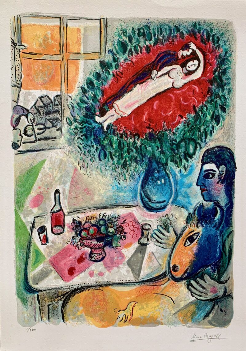 Marc Chagall REVERIE Limited Edition Facsimile Signed Giclee 21" x 15"