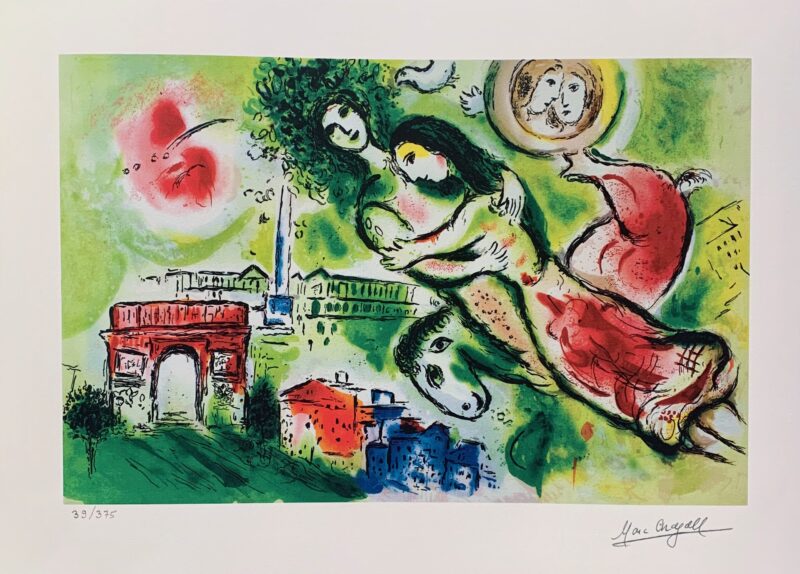 Marc Chagall ROMEO & JULIET Limited Edition Facsimile Signed Giclee 12" x17"