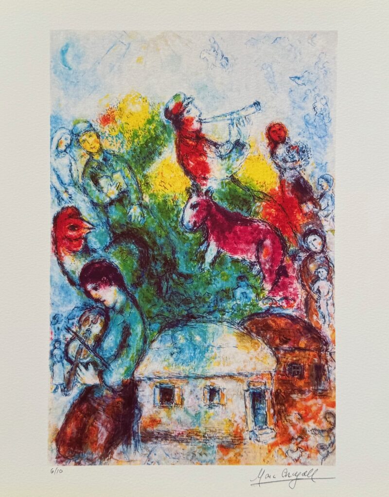 Marc Chagall SHOFAR Limited Edition Facsimile Signed Giclee 12 x 10