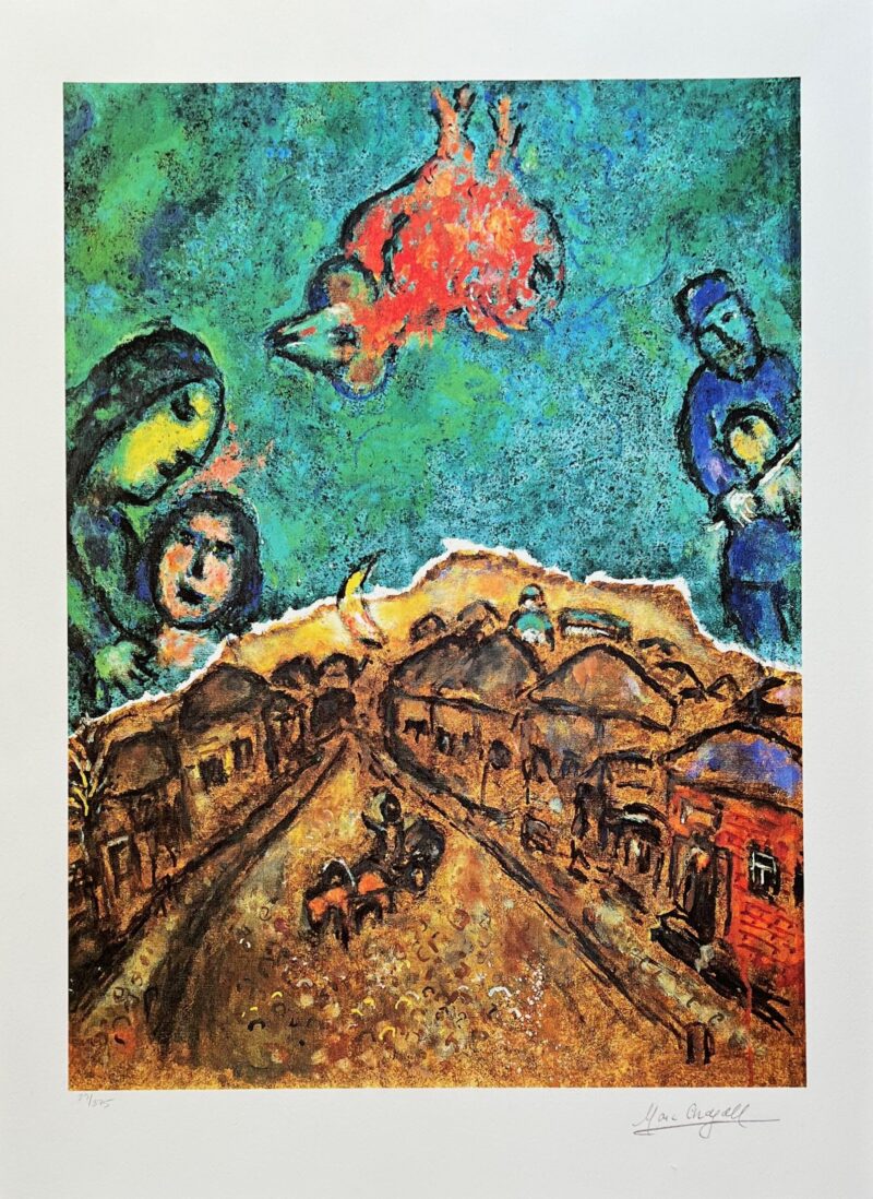 Marc Chagall STREET IN THE VILLAGE Limited Edition Signed Giclee 32" x 22"