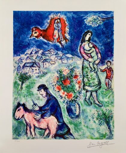 Marc Chagall SUR LA ROUTE Limited Edition Facsimile Signed Giclee 24" x 18"