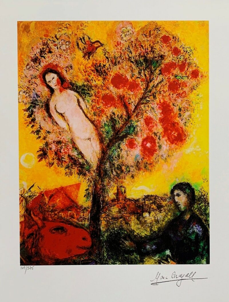 Marc Chagall TREE OVER VILLAGE Limited Edition Signed Giclee 29" x 23"