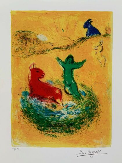 Marc Chagall WOLF PIT Limited Edition Signed Giclee Art 34" x 22"