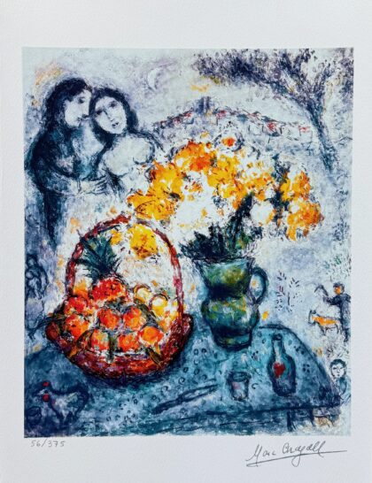Marc Chagall YELLOW BOUQUET Facsimile Signed Limited Edition Giclee 16" x 12"