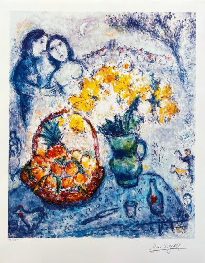 Marc Chagall YELLOW BOUQUET Limited Edition Facsimile Signed Giclee 22" x 17"