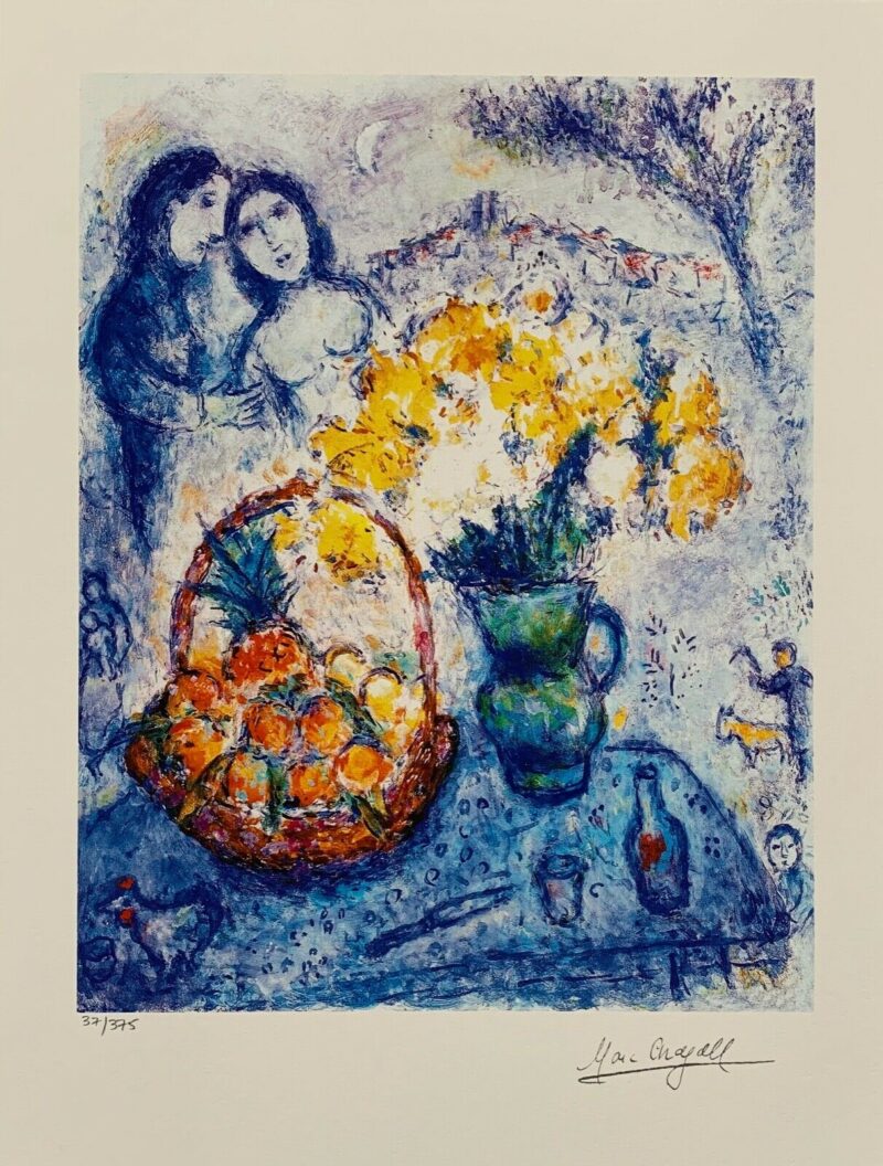 Marc Chagall YELLOW BOUQUET Limited Edition Signed Giclee 27" x 23"