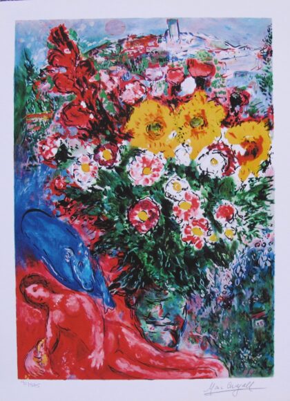 Marc Chagall LES SOUCIS Limited Edition Facsimile Signed Small Giclee