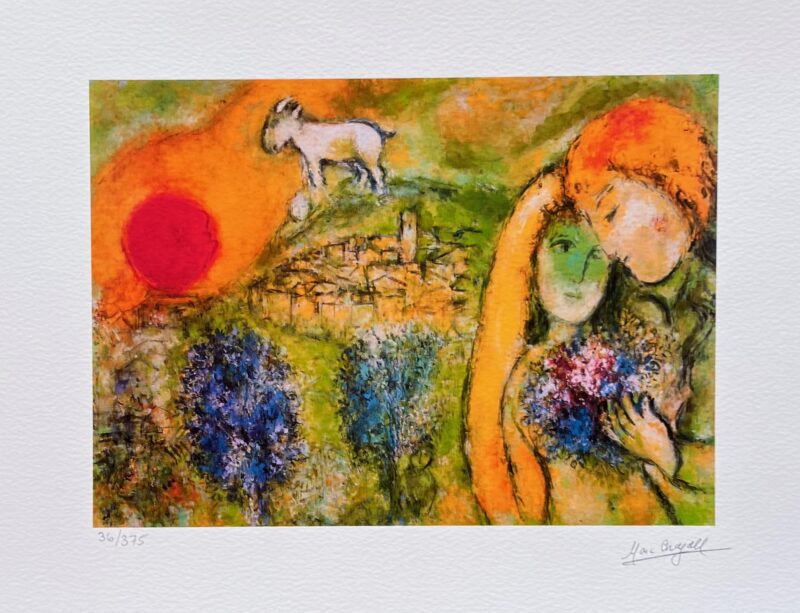 Marc Chagall LOVERS AT VENCE Facsimile Signed Limited Edition Giclee