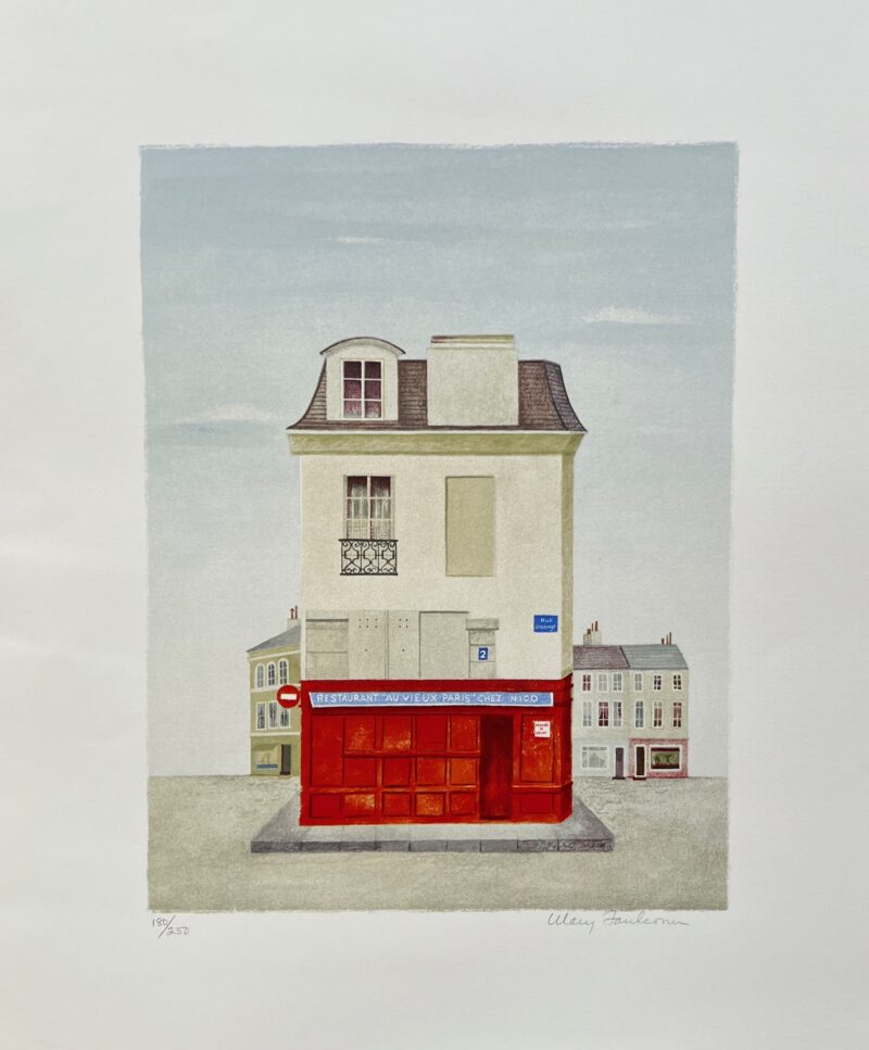 Mary Faulconer RESTAURANT AU VIEUX PARIS Hand Signed Limited Edition Lithograph