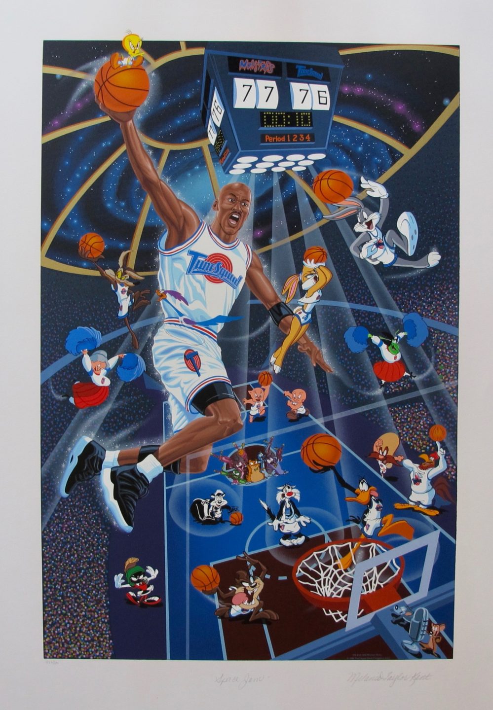 Melanie Taylor Kent SPACE JAM Hand Signed Limited Edition Serigraph MICHAEL JORDAN