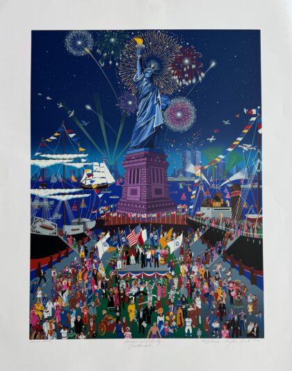 Melanie Taylor Kent STATUE OF LIBERTY CENTENNIAL Hand Signed Serigraph 37 x 28