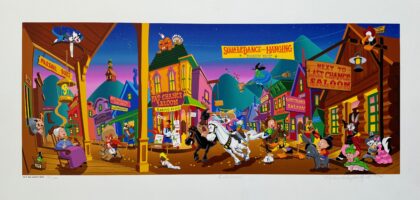 Melanie Taylor Kent Tune Town Hand Signed Serigraph Warner Bros Western Suite